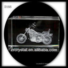 K9 3D Laser Etched Motorcycle Inside Crystal Rectangle